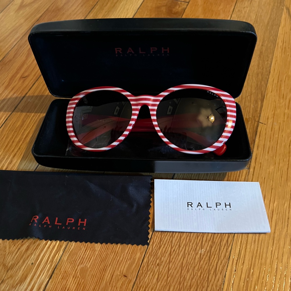 NWOT Ralph Lauren Red Striped Sunglasses